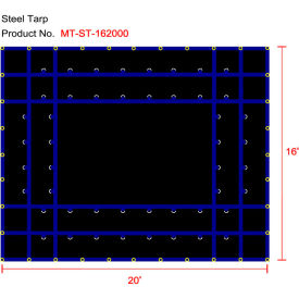 Xtarps MT-ST18-B1620 Heavy Duty Flatbed Truck Tarp Steel Tarp 16'W x 20'L Black MT-ST18-B1620