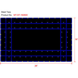 Xtarps MT-ST18-B1626 Heavy Duty Flatbed Truck Tarp Steel Tarp 16'W x 26'L Black MT-ST18-B1626