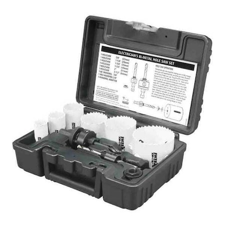 Electrician Bi-Metal Hole Saw Kit, 9 pcs. MPN:D9593