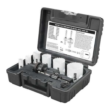Electrician Hole Saw Kit Metric, 9 pcs. MPN:D9593M