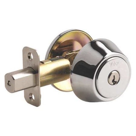 Deadbolt, Chrome, Single, 6 Pins, 2 Keys MPN:D981601