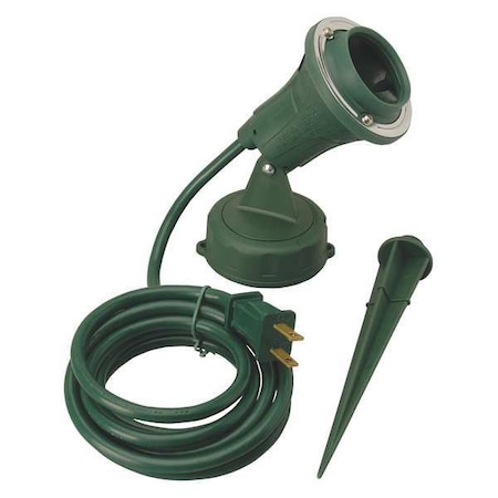 Floodlight Base, 120V, Plastic, Green MPN:0430