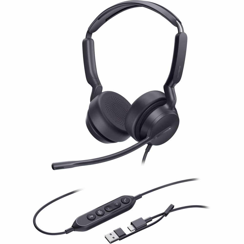 Yealink UH42 Wired Headset, Stereo, 20 Hz to 20 kHz, Over-the-head, On-ear, Binaural, Supra-aural, 1.97ft Cable MPN:1308195