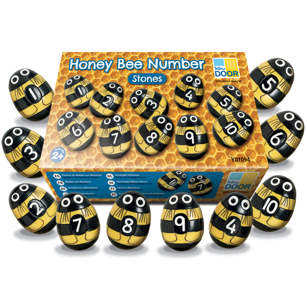 Yellow Door Honey Bee Number Stones, Set Of 20 MPN:YUS1094