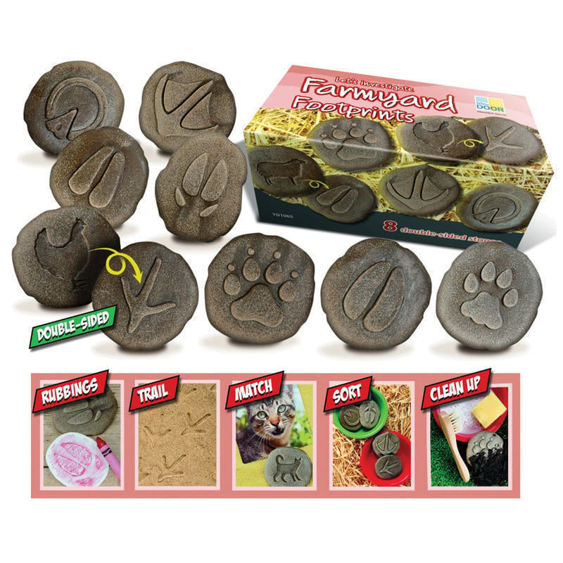 Yellow Door Lets Investigate Farmyard Footprints Stones, Pack of 8 Stones MPN:YUS1065