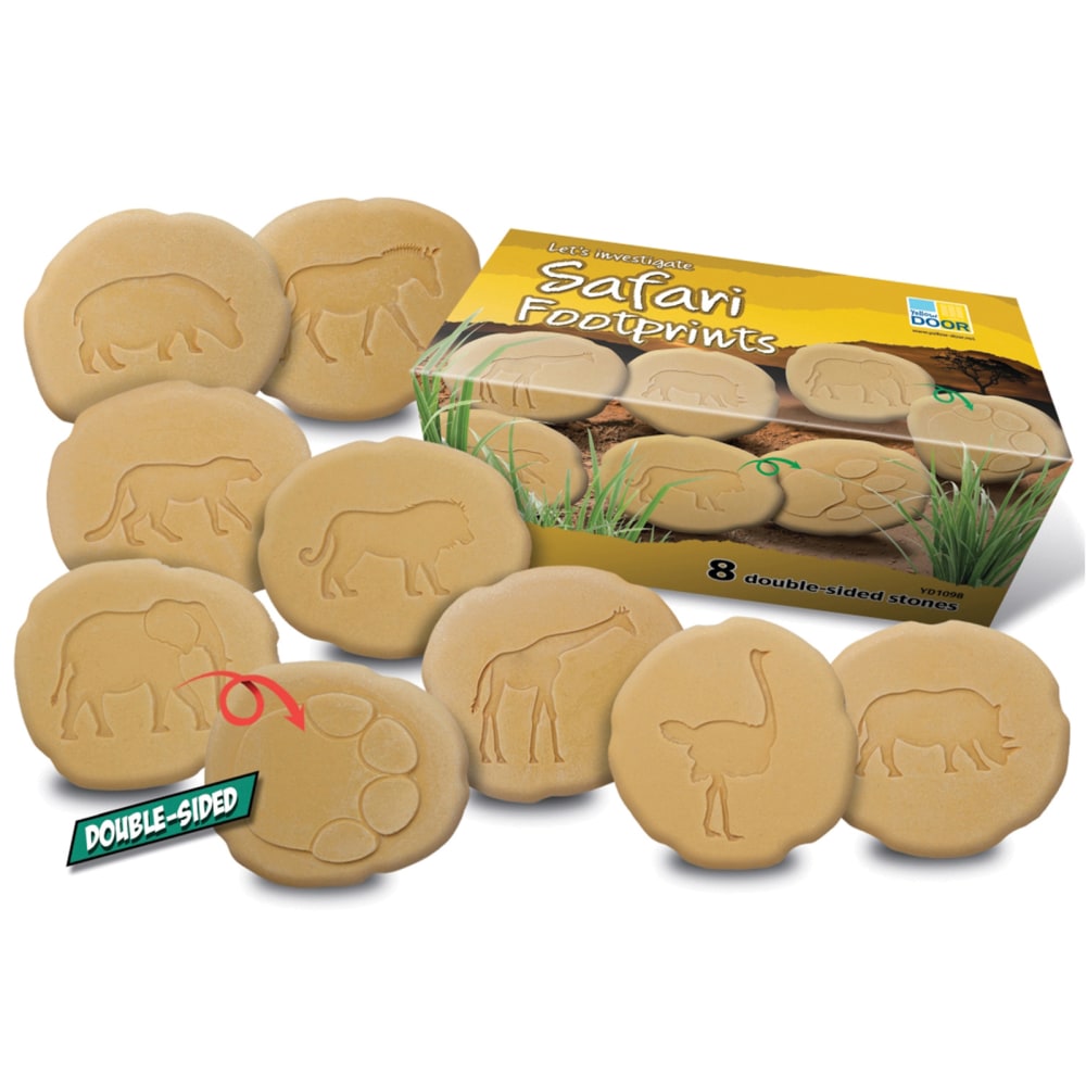 Yellow Door Lets Investigate Safari Footprints, Pack Of 8 Stones MPN:YUS1098