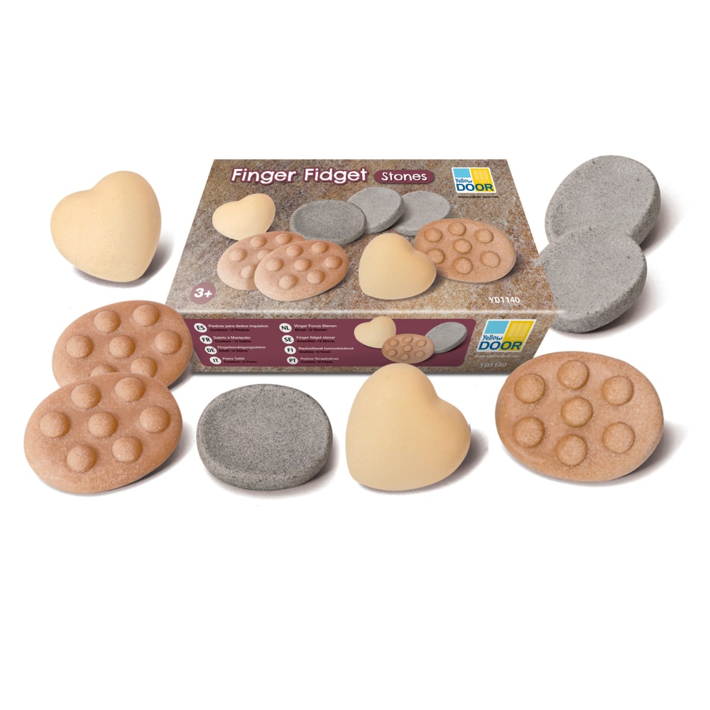 Yellow Door Finger Fidget Stones, Assorted Colors, All Ages, Pack Of 12 Stones MPN:YUS1140