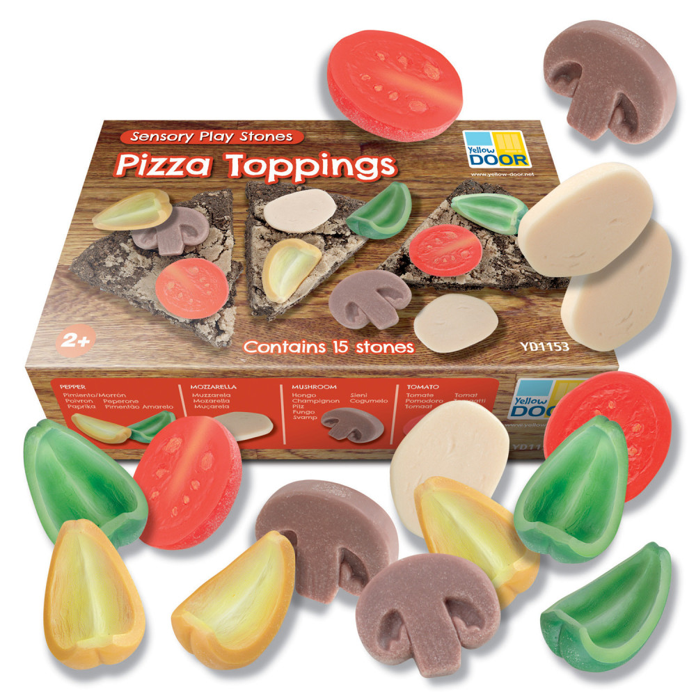 Yellow Door Sensory Play Stones, Pizza Toppings, Set Of 15 Stones MPN:YUS1153