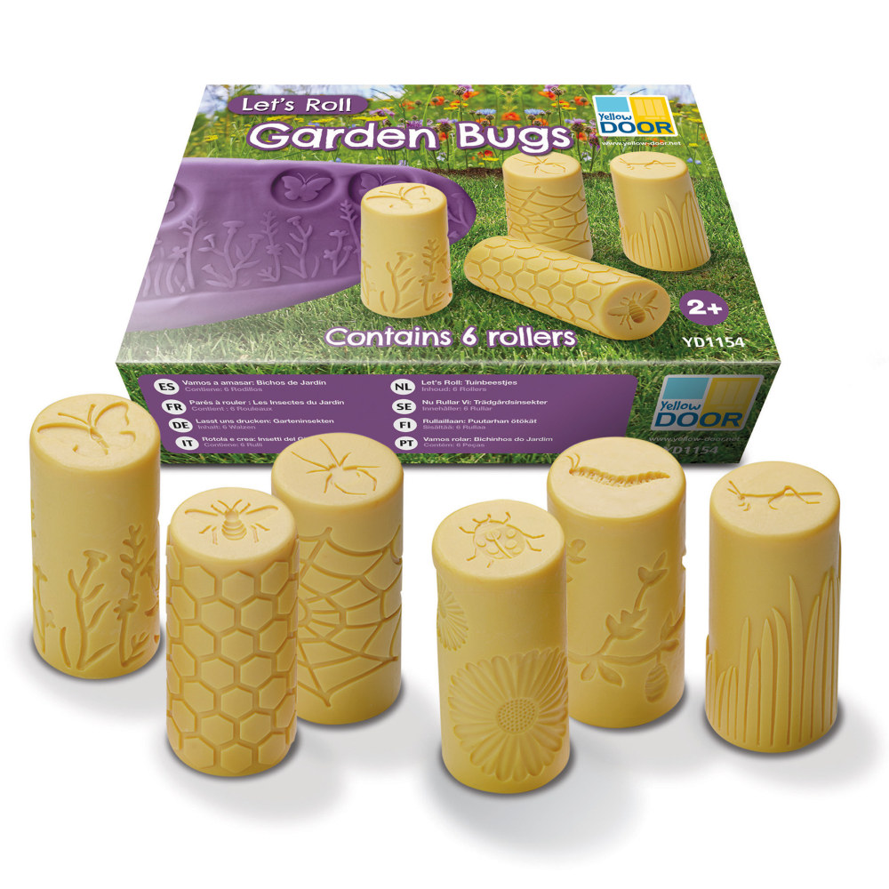 Yellow Door Lets Roll Rollers, 3in x 1-1/4in, Garden Bugs, Grade Pre-K To K, Set Of 6 Rollers MPN:YUS1154