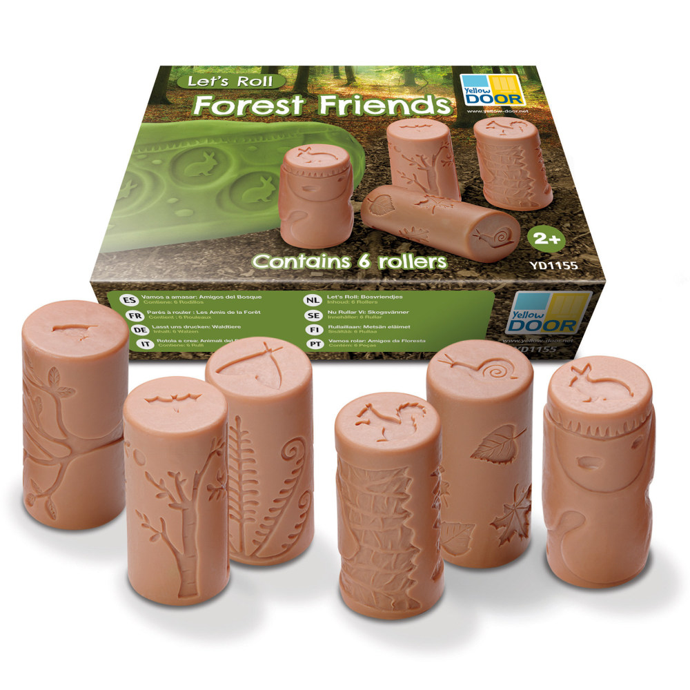 Yellow Door Lets Roll Rollers, 3in x 1-1/4in, Forest Friends, Grade Pre-K To 1, Set Of 6 Rollers MPN:YUS1155