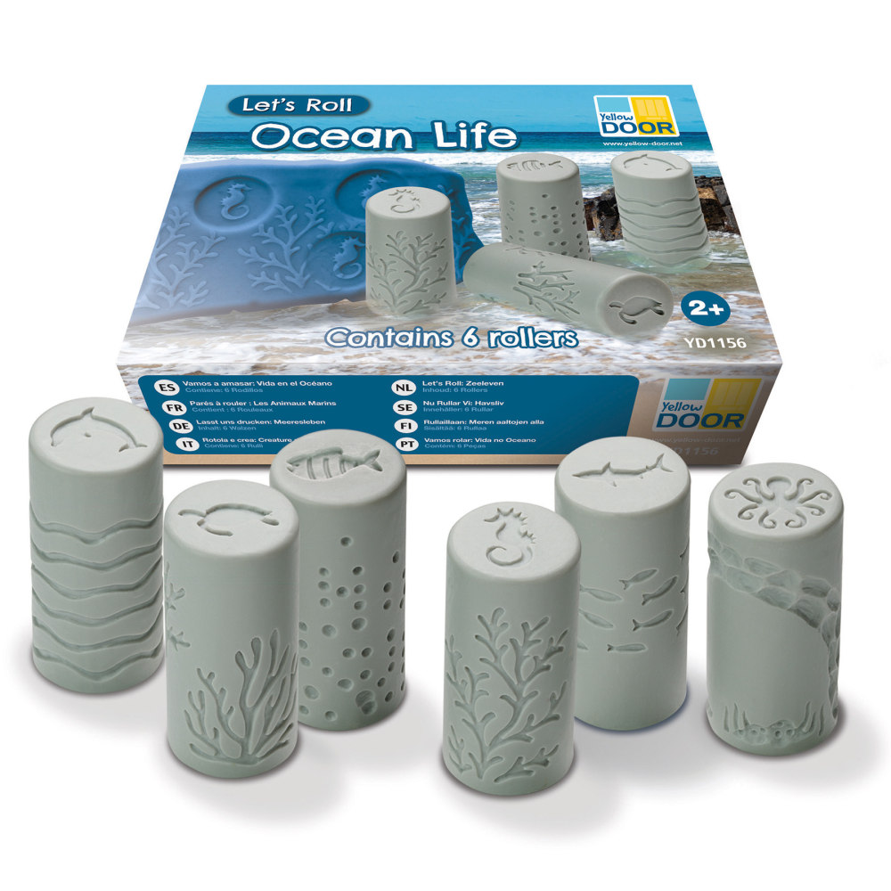 Yellow Door Lets Roll Rollers, 3in x 1-1/4in, Ocean Life, Grade Pre-K To 1, Set Of 6 Rollers MPN:YUS1156