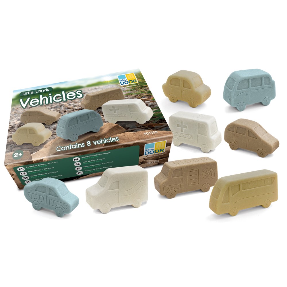 Yellow Door Little Lands Stones, Vehicles, Set Of 8 Stones MPN:YUS1159