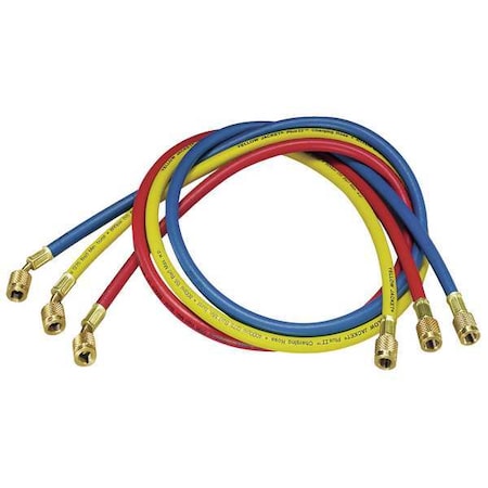 Manifold Hose Set, 60 In, Red, Yellow, Blue MPN:21985