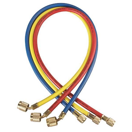 Manifold Hose Set, Low Loss, Connection Size 1/4 in Female, 45 Deg Angle, Number of Hoses 3, 60 in L MPN:22985