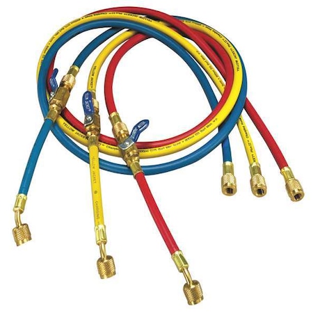 Manifold Hose Set, 72 In, Red, Yellow, Blue MPN:25986