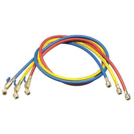Manifold Hose Set, Low Loss, Connection Size 1/4 in Female, 0 Deg Angle, Number of Hoses 3, 60 in L MPN:29985