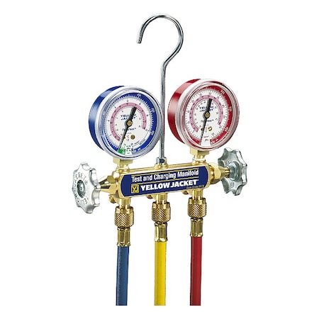 Manifold Gauge Set, 5 ft L, 2 1/2 in Gauge MPN:41709
