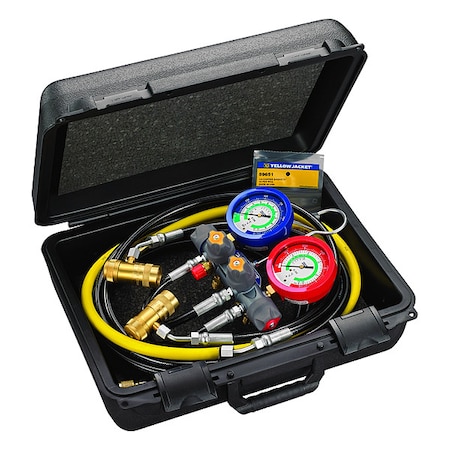Manifold Gauge Kit, 6 ft L, 3 1/8 in Gauge MPN:45930
