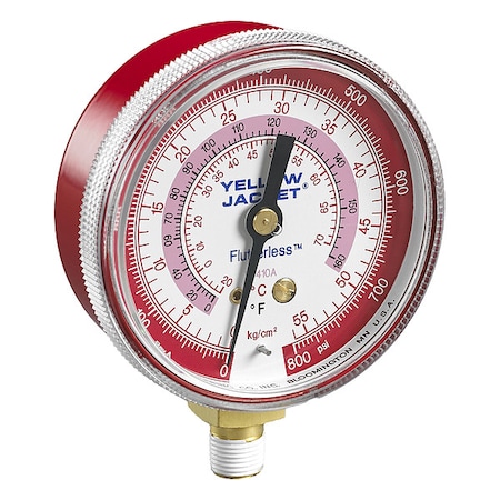High Side Gauge, 2 1/2 in Dia, Red MPN:49035