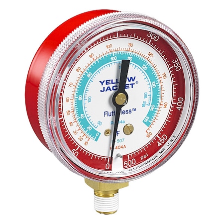 High Side Gauge, 2 1/2 in Dia, Red MPN:49051