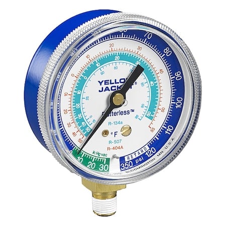 Low Side Gauge, 2 1/2 in Dia, Blue MPN:49052