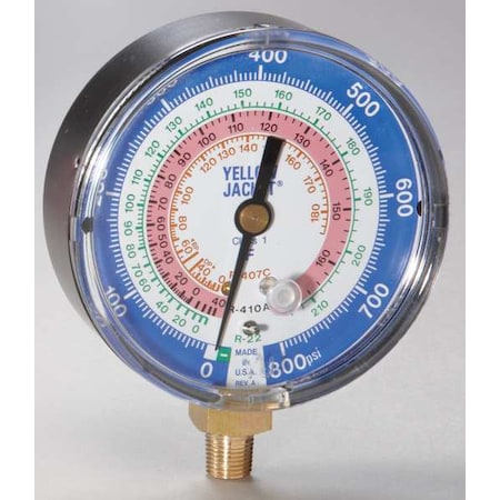 Gauge, 3 1/8In Dia, Low Side, Blue, 800 psi MPN:49134