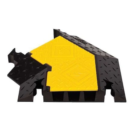 Cable Protector 45 Deg Left Turn, 2-7/8 in H, 23-1/2 in L, 18-3/4 in W, 3 Channel, Polyurethane MPN:YJ3TL-225-Y/B