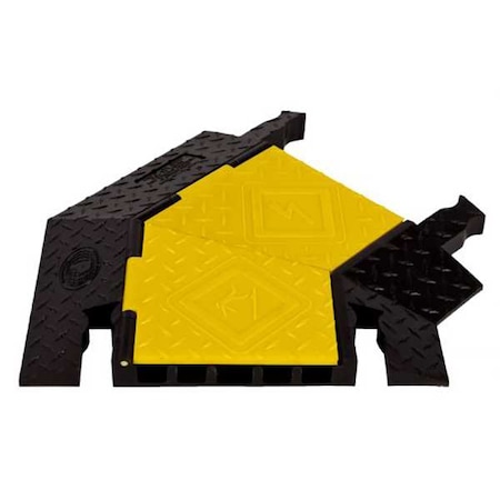 Cable Protector 45 Deg Right Turn, 1-7/8 in H, 2 ft L, 19-3/4 in W, 5 Channel, Polyurethane MPN:YJ5TR-125-Y/B