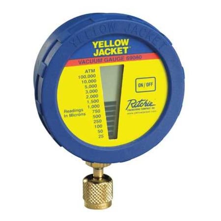 Vacuum Gauge, LCD, Brass, Visual MPN:69080