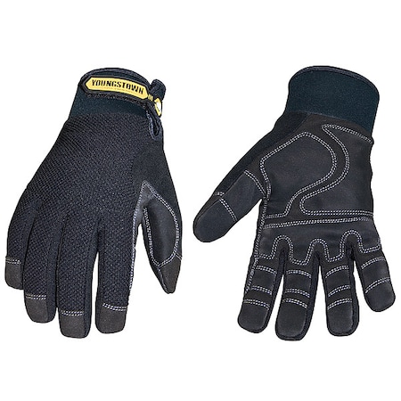 Mechanics Gloves, Synthetic Leather Palm, MicroFleece Lining, Black, M MPN:03-3450-80-M