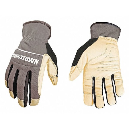 Leather Gloves, Nylon, Polyester, Terry Cloth Thumb, Gray, XL, 1 PR MPN:12-3180-70-XL