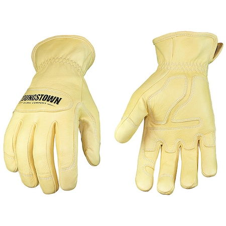 Arc Flash Gloves, Goat Grain Leather, Shirred Slip-On Cuff Tan, L ( 9 ), 1 PR MPN:12-3265-60-L