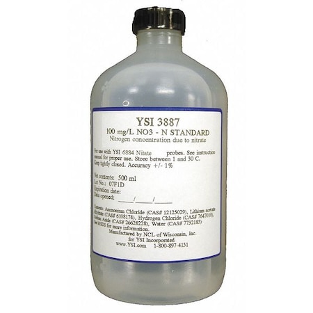 Cal Solution, Nitrate, 1 mg/L, 500 mL MPN:3885
