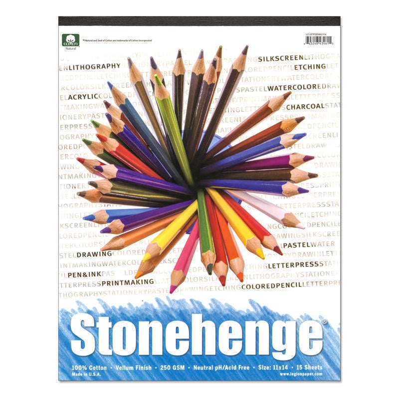 Rising Stonehenge Drawing Pad, 11in x 14in, 15 Sheets MPN:L21-STP250WH1114
