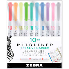 Zebra® Mildliner Double Ended Highlighter Chisel/Bullet Tip Assorted Colors 10/Set 78101