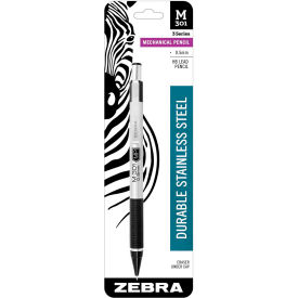 Zebra M-301 Mechanical Pencil Lead/Eraser Refillable 0.5mm Black/Silver 54011