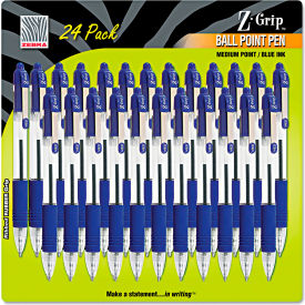 Zebra Z-Grip Retractable Ballpoint Pen Blue Ink Medium 24/Pack 12225