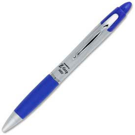 Zebra Z-Grip Max Retractable Pen 1.0mm Silver Barrel Blue Ink Dozen 22420