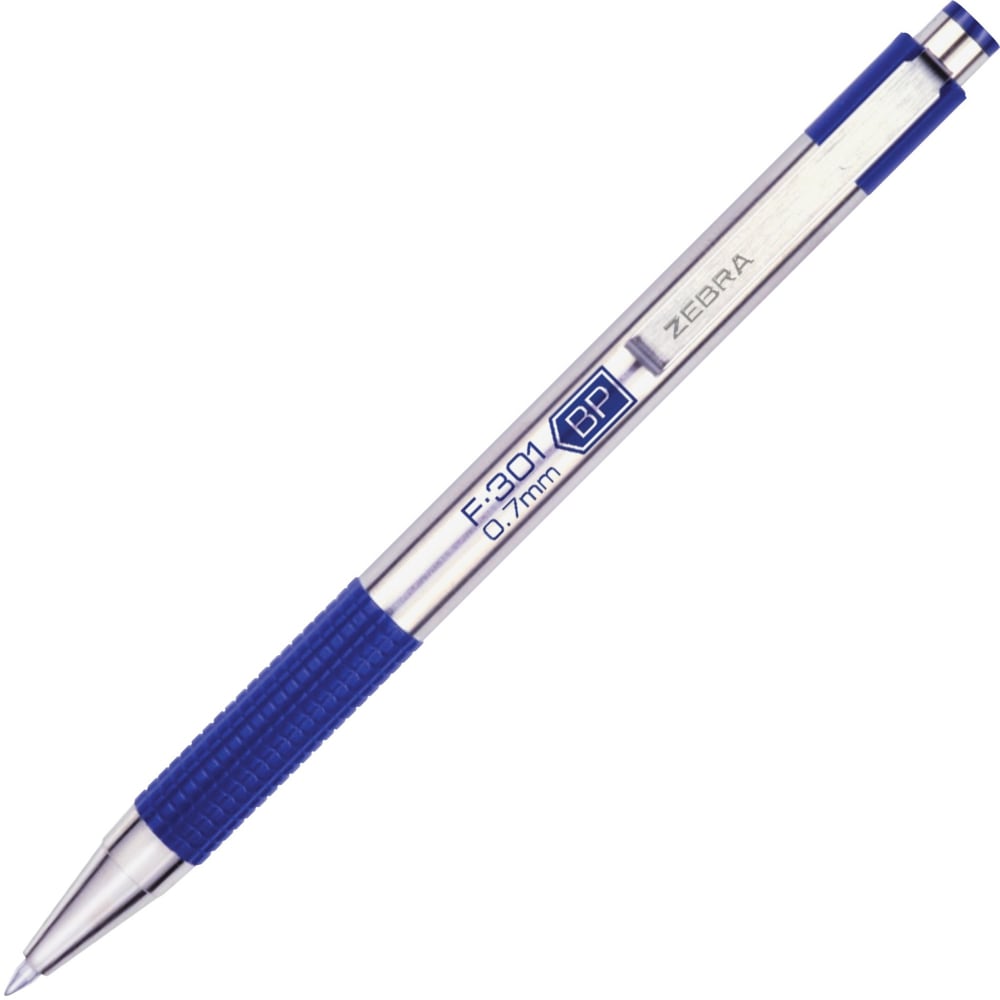 Zebra Pen F-301 Stainless Steel Ballpoint Pens - Fine Pen Point - 0.7 mm Pen Point Size - Refillable - 27120 MPN:27120