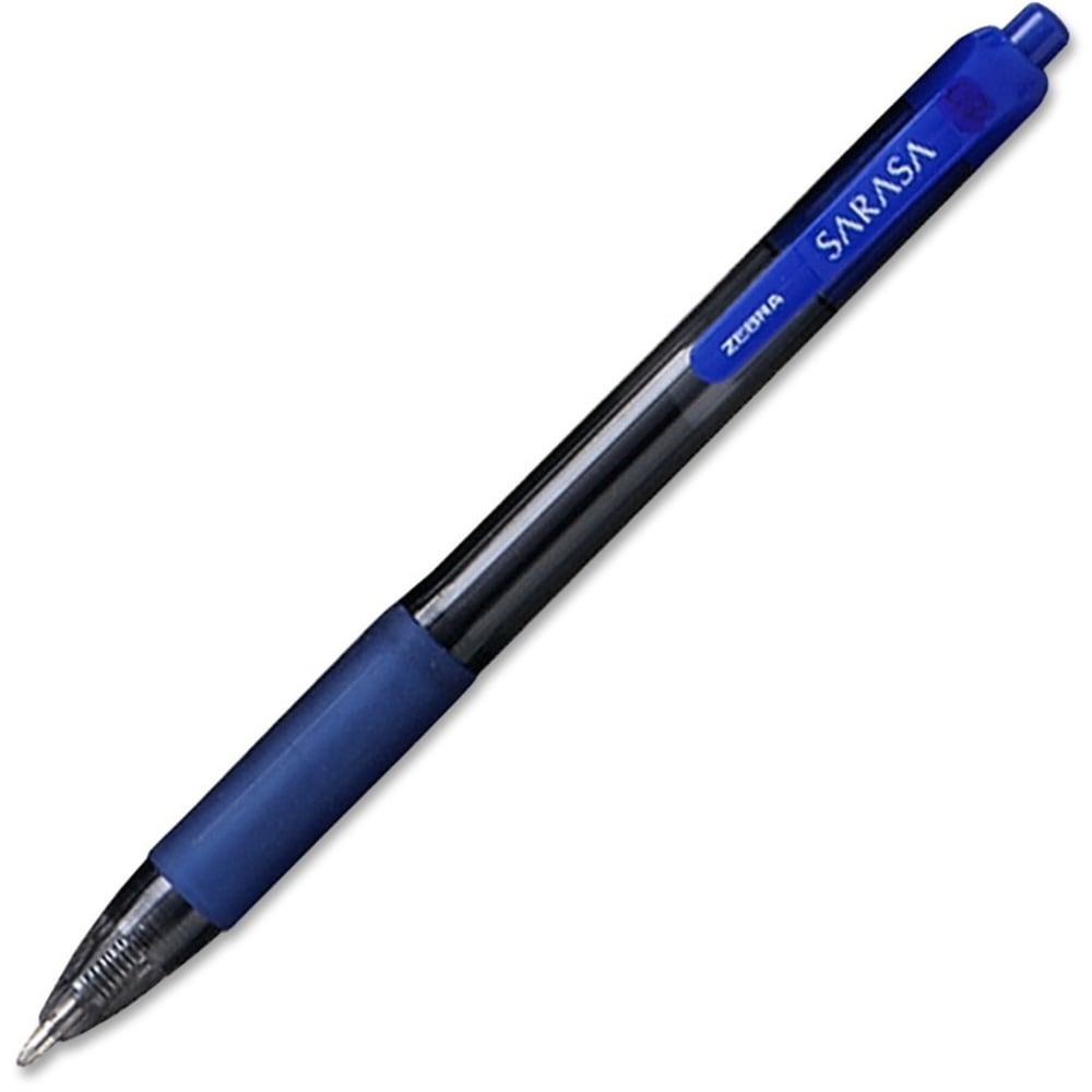 Zebra Pen SARASA X20 Retractable Gel Pens, Pack Of 12, Bold Point, 1.0 mm, Transparent Barrel, Blue MPN:46620