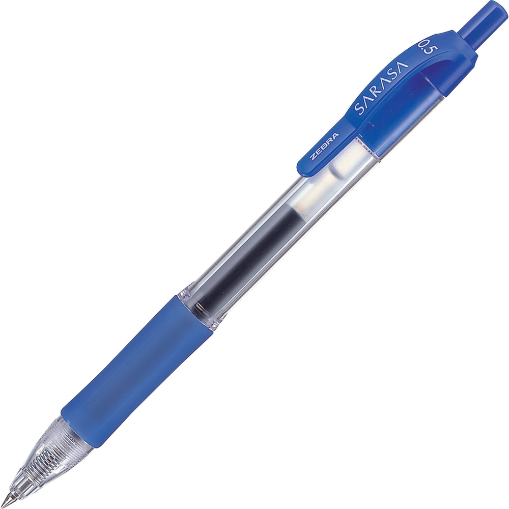 Zebra Pen SARASA X20 Retractable Gel Pens, Pack Of 12, Fine Point, 0.5 mm, Translucent Barrel, Blue Ink MPN:46720-DZ