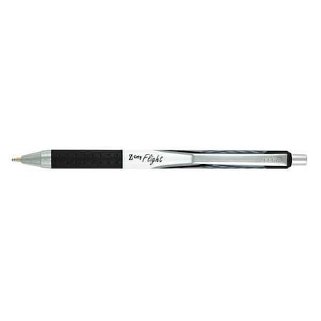 Z-Grip Flight Ballpoint Pen, Retractable, Bold 1.2 mm, Black Ink, Black/Gray/White Barrel, PK12 MPN:21910