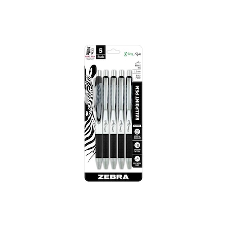 Z-Grip Flight Retractable Ballpoint 1.2mm Black 5pk MPN:21915