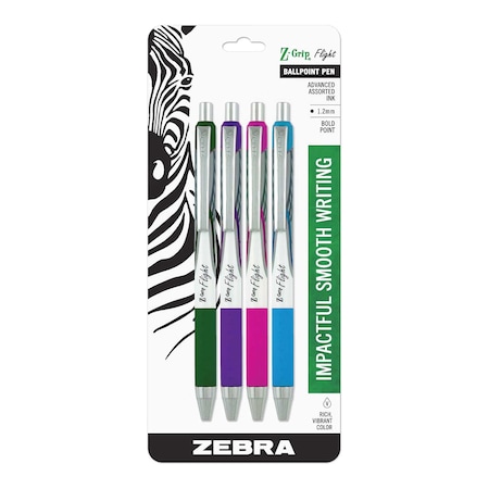 Z-Grip Flight Retractable Ballpoint 1.2mm Fashion 4PK MPN:21974