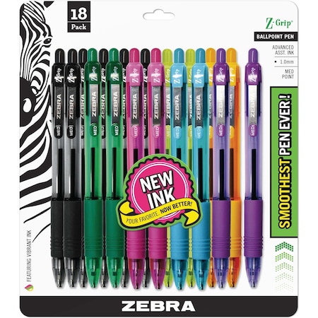 Z-Grip Retractable Ballpoint 1.0mm Asst MPN:22208