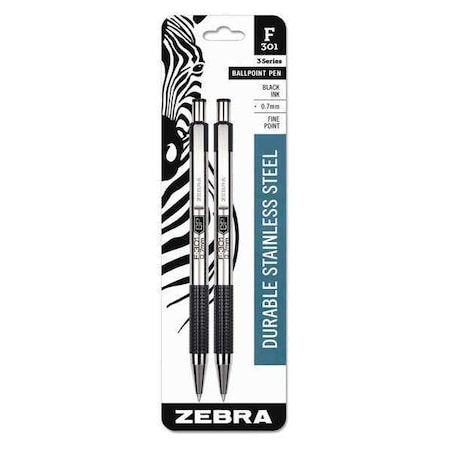 Ballpoint Pen, Retractable, Fine, Black, PK2 MPN:27112