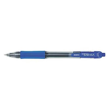 Sarasa Dry Gel X20 Gel Pen, Retractable, Medium 0.7 mm, Blue Ink, Clear/Blue Barrel, PK12 MPN:46820