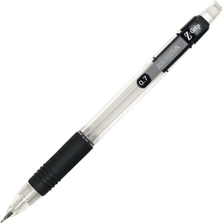 Zebra Pen Z-Grip Mechanical Pencil - 0.7 mm Lead Diameter - Clear Plastic, Black Barrel - 7-/ Pack MPN:52471