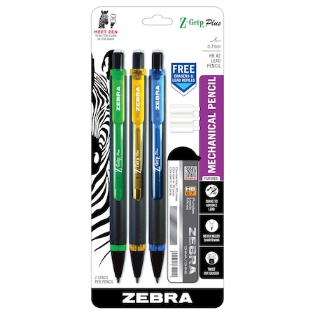 Z-Grip Plus MP 0.7mm Asst 3pks + Lead MPN:55503