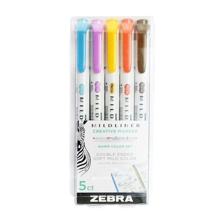 Mildliner Double Ended Highlighter Assorted Warm Color 5Pk MPN:78305
